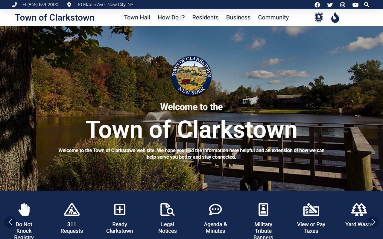 Town of Clarkstown clerk website for court docket records