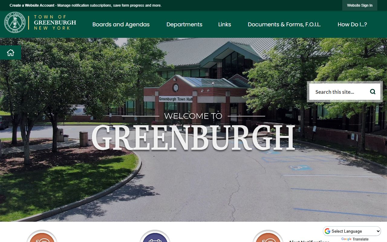 Town of Greenburgh Clerk website for court docket records