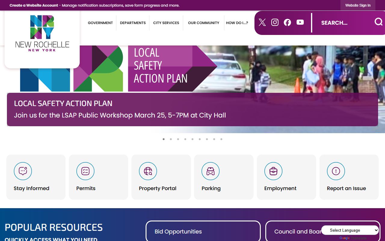 New Rochelle City Clerk website for court docket records