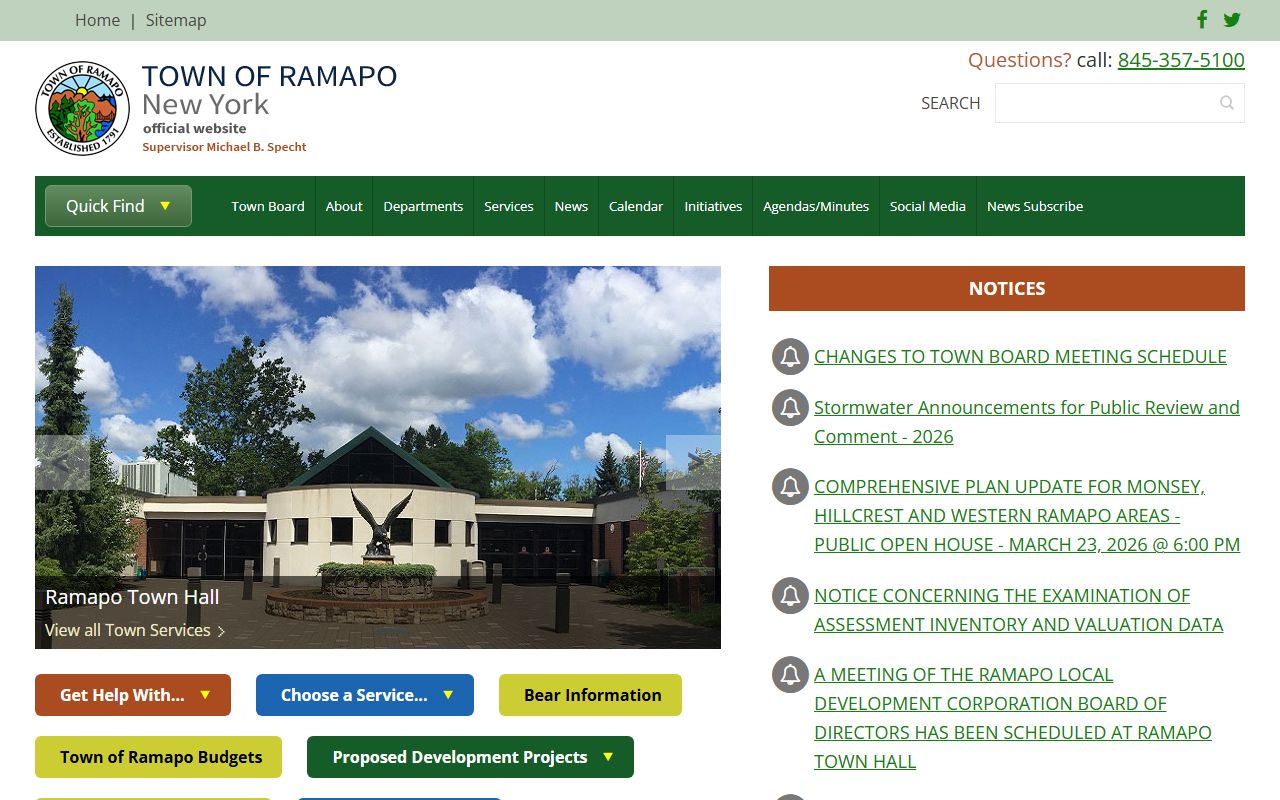 Town of Ramapo Clerk website for court docket records