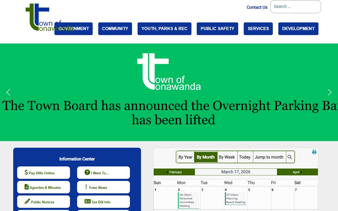 Town of Tonawanda clerk website for court docket records