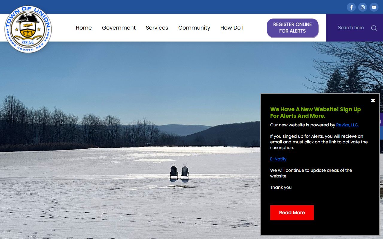 Town of Union clerk website for court docket records