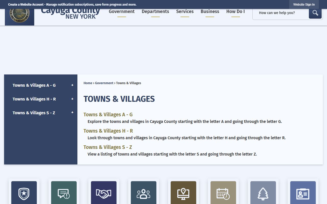 Cayuga County Clerk office page for court docket records