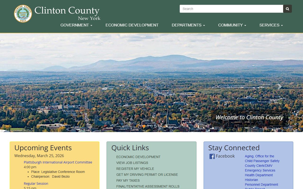 Clinton County government portal for court docket records