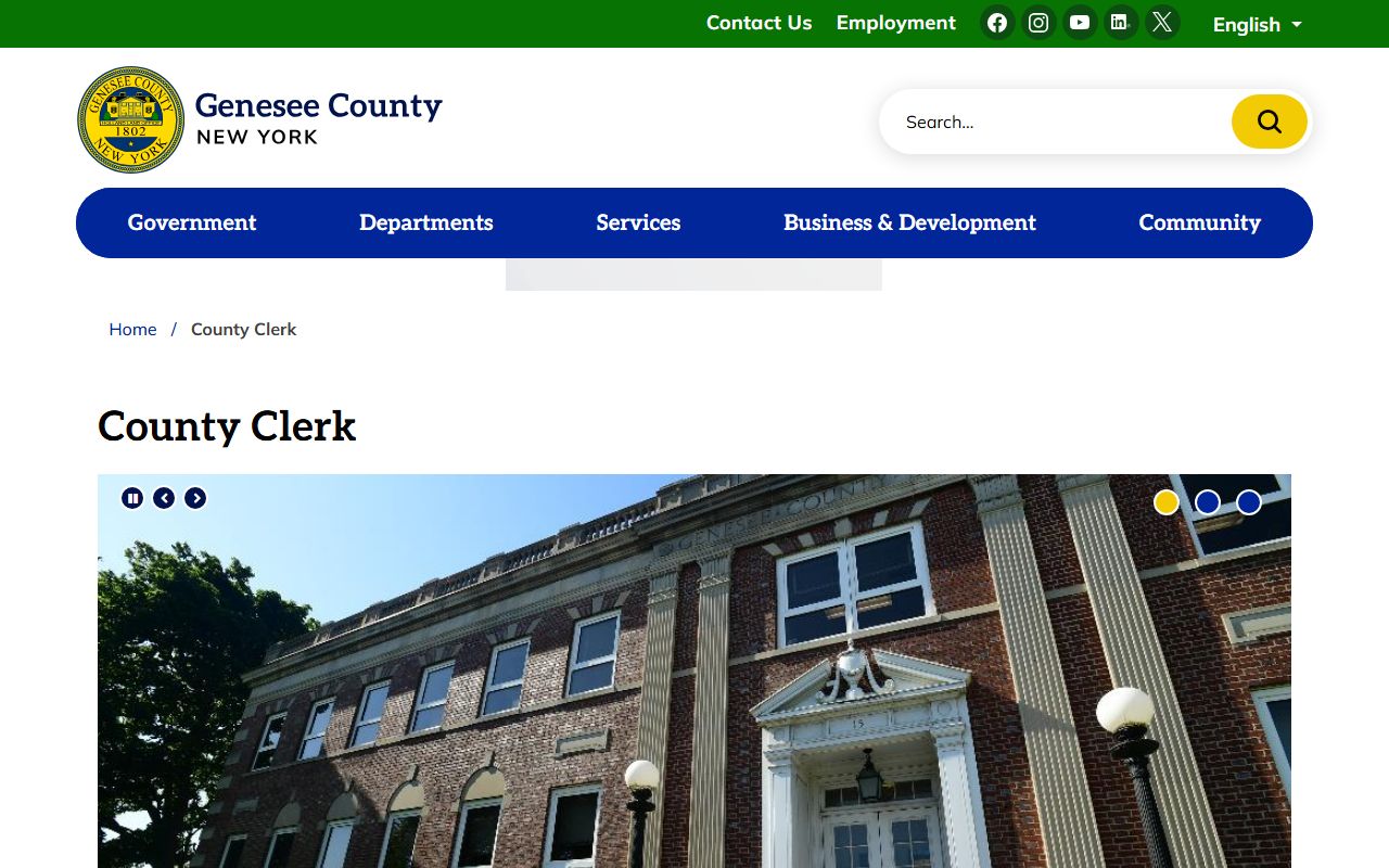 Genesee County Clerk office page for court docket records