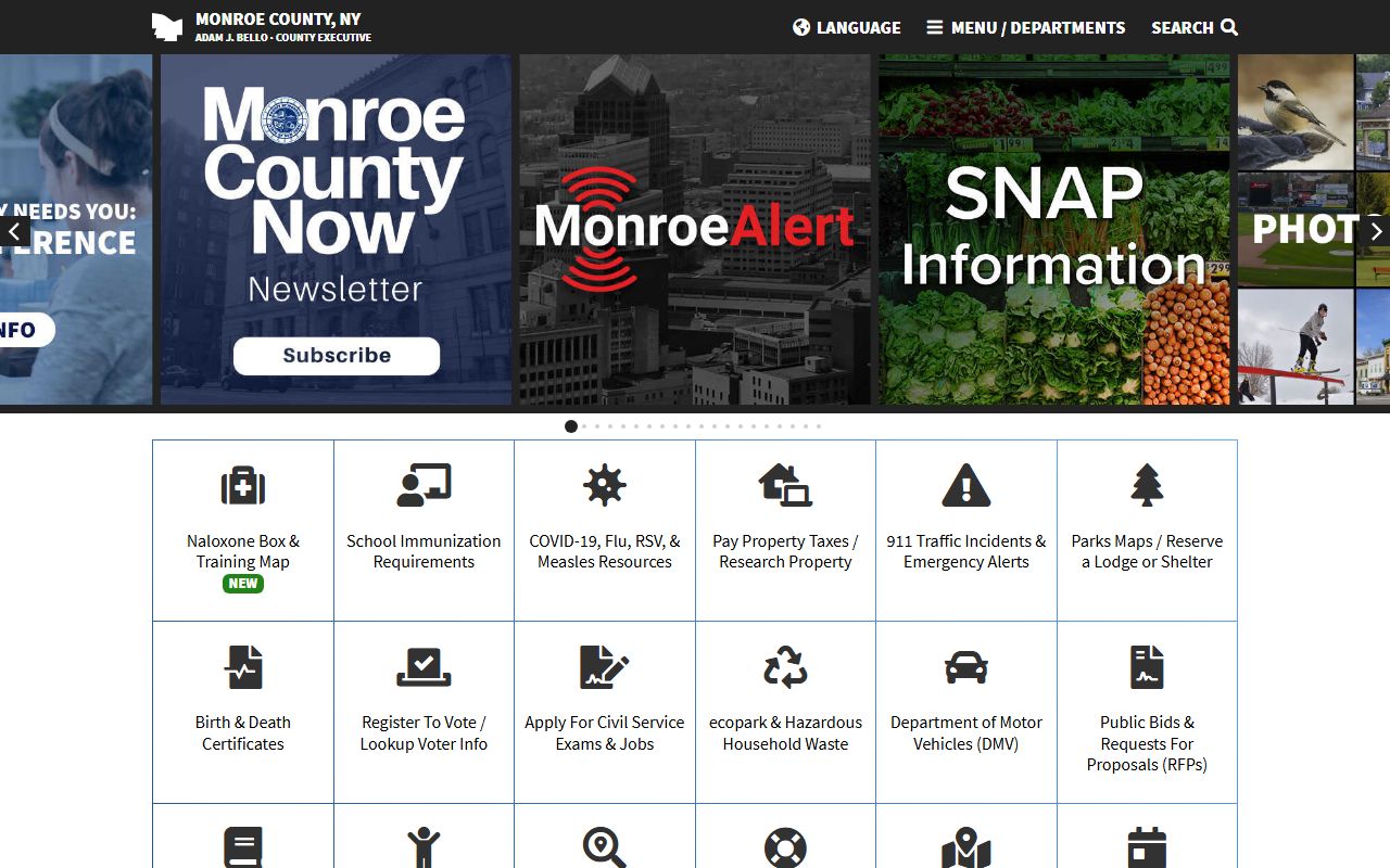 Monroe County government portal for court docket services