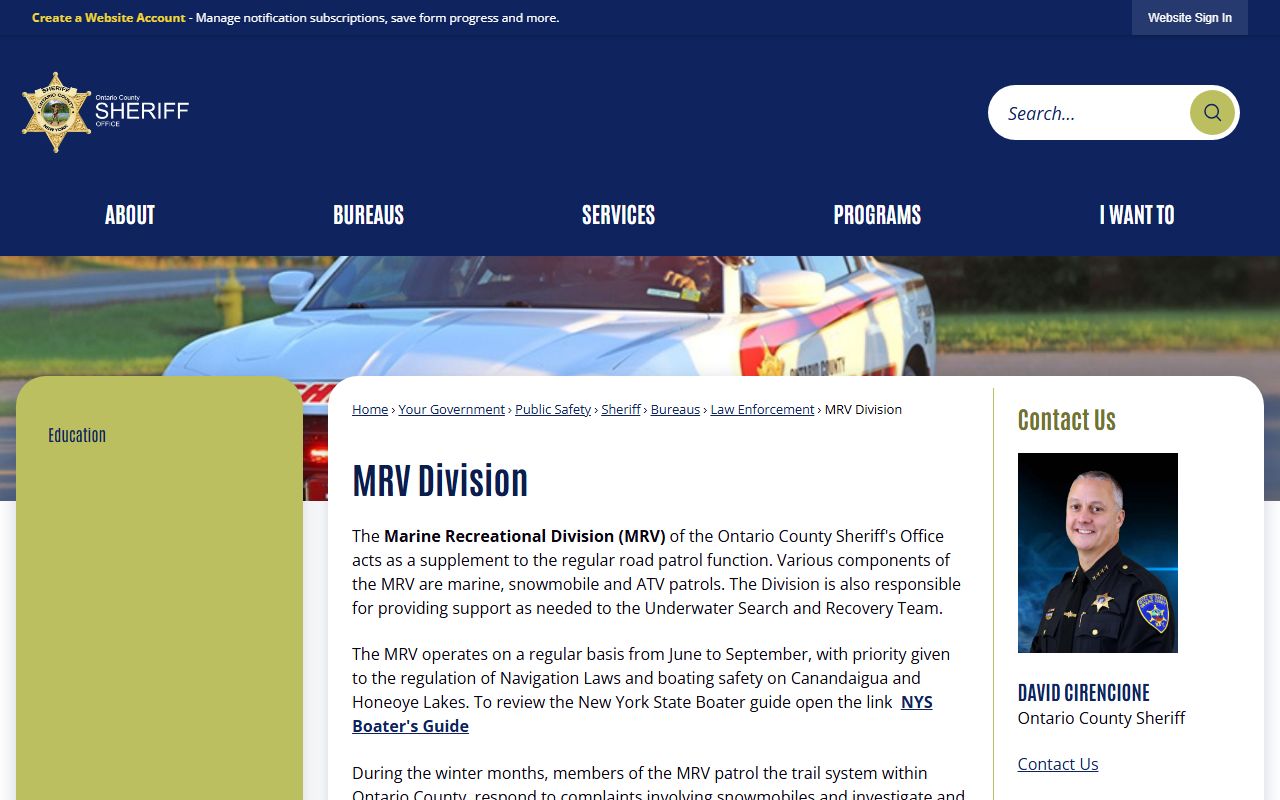 Ontario County Clerk court docket records page