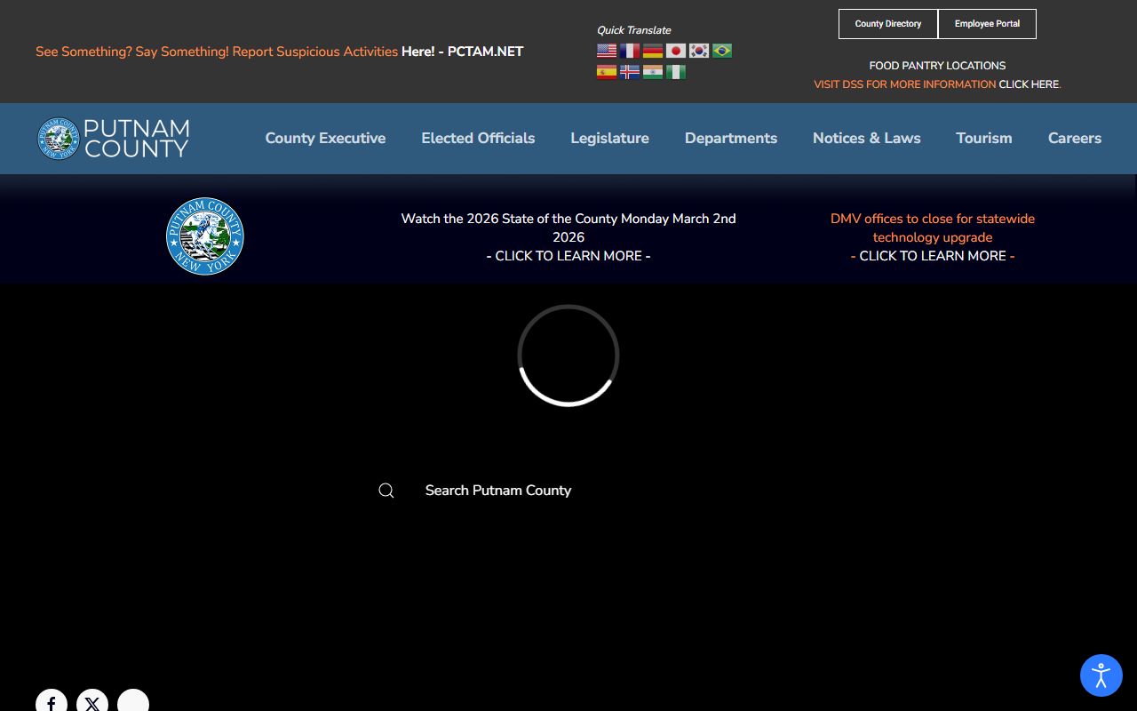 Putnam County government portal for court docket records