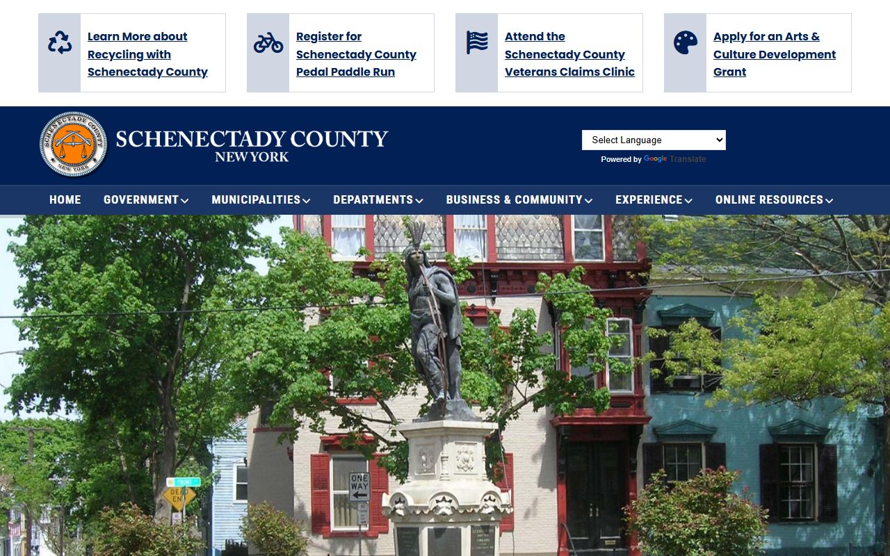 Schenectady County government portal for court docket records