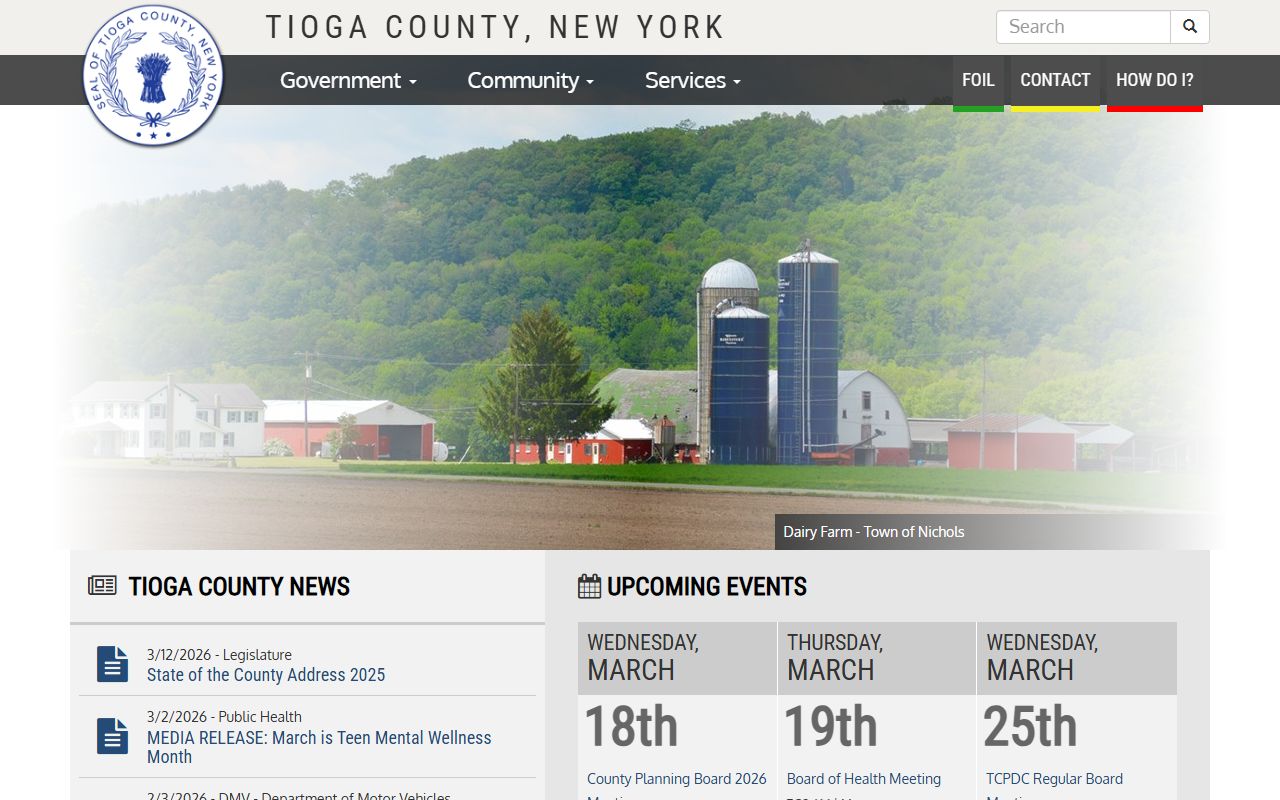 Tioga County portal for court docket records