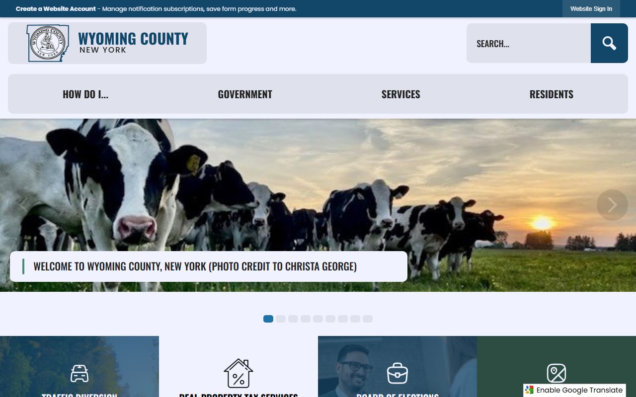 Wyoming County government portal for court docket records
